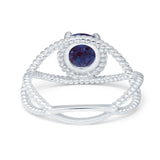 Minimalist Round Natural Stone Solitaire Ring