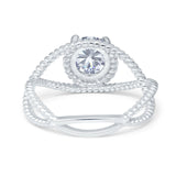 Minimalist Round Natural Stone Solitaire Ring