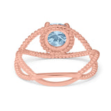 Minimalist Round Natural Stone Solitaire Ring