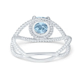 Minimalist Round Natural Stone Solitaire Ring