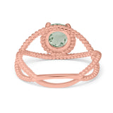 Minimalist Round Natural Stone Solitaire Ring