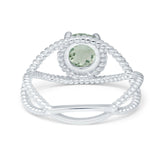 Minimalist Round Natural Stone Solitaire Ring