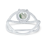 Minimalist Round Natural Stone Solitaire Ring