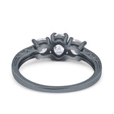 Three Stone Oval Natural Stone Trio Ring