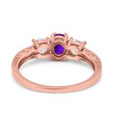 Three Stone Oval Natural Stone Trio Ring
