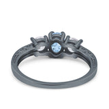 Three Stone Oval Natural Stone Trio Ring
