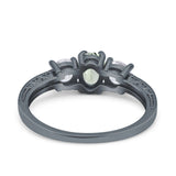 Three Stone Oval Natural Stone Trio Ring
