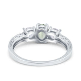 Three Stone Oval Natural Stone Trio Ring