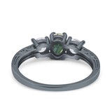 Three Stone Oval Natural Stone Trio Ring