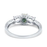 Three Stone Oval Natural Stone Trio Ring