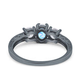 Three Stone Oval Natural Stone Trio Ring