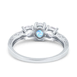 Three Stone Oval Natural Stone Trio Ring