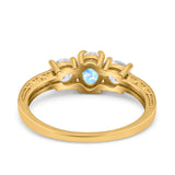 Three Stone Oval Natural Stone Trio Ring