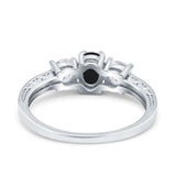 Three Stone Oval Natural Stone Trio Ring