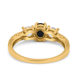 Three Stone Oval Natural Stone Trio Ring