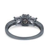 Three Stone Oval Natural Stone Trio Ring