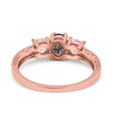 Three Stone Oval Natural Stone Trio Ring