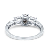 Three Stone Oval Natural Stone Trio Ring