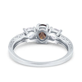 Three Stone Oval Natural Stone Trio Ring