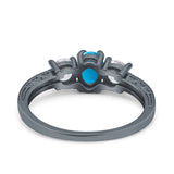 Three Stone Oval Natural Stone Trio Ring