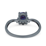 Art Deco Round Natural Stone Wedding Ring