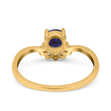 Art Deco Round Natural Stone Wedding Ring