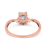 Art Deco Round Natural Stone Wedding Ring