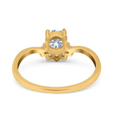 Art Deco Round Natural Stone Wedding Ring