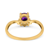Art Deco Round Natural Stone Wedding Ring
