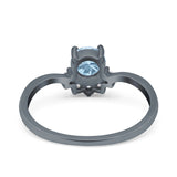 Art Deco Round Natural Stone Wedding Ring