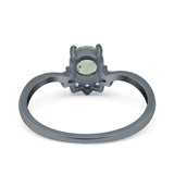 Art Deco Round Natural Stone Wedding Ring