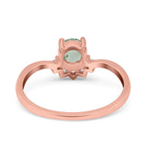 Art Deco Round Natural Stone Wedding Ring