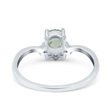 Art Deco Round Natural Stone Wedding Ring