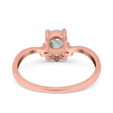 Art Deco Round Natural Stone Wedding Ring