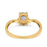 Art Deco Round Natural Stone Wedding Ring