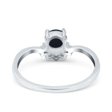 Art Deco Round Natural Stone Wedding Ring
