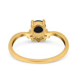Art Deco Round Natural Stone Wedding Ring