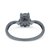 Art Deco Round Natural Stone Wedding Ring