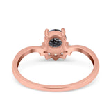 Art Deco Round Natural Stone Wedding Ring