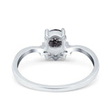 Art Deco Round Natural Stone Wedding Ring