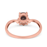 Art Deco Round Natural Stone Wedding Ring