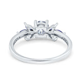 Art Deco Round Natural Stone Floral Ring