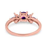 Art Deco Round Natural Stone Floral Ring