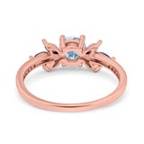 Art Deco Round Natural Stone Floral Ring