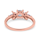 Art Deco Round Natural Stone Floral Ring