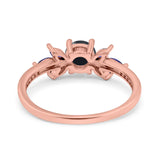 Art Deco Round Natural Stone Floral Ring