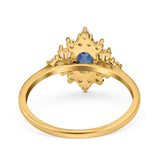 Floral Oval Natural Stone Wedding Ring