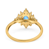 Floral Oval Natural Stone Wedding Ring