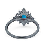 Floral Oval Natural Stone Wedding Ring