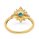 Floral Oval Natural Stone Wedding Ring
